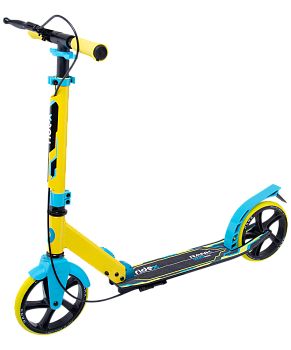 Самокат 2-колесный Rank 200 мм, ручной тормоз, желтый/голубой